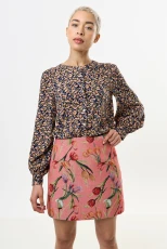 Aubin Tulip Jacquard A-line Mini Skirt - Pink - pink