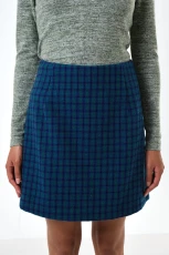Aubin Wyoming Check A ine Mini Skirt - Blue - Blue A-Line 2