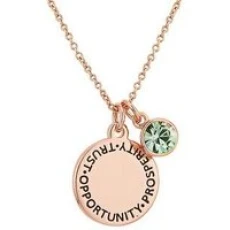 August Birthstone Rose Gold Necklace