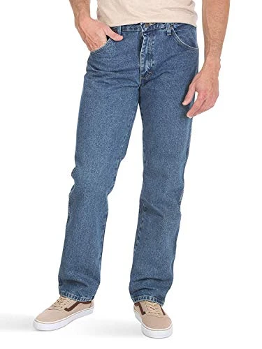 Authentics Men's Authentics Classic Regular-fit Jean, Stonewash Dark, 34W / 29L