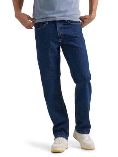 Authentics Men's Comfort Flex Waist Relaxed Fit Jean, Dark Stonewash, 44W / 29L Big Tall