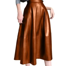 Autumn and Winter Leather Skirt Long Casual Skirt Comfortable Skirt Women's Tight High Waist Sexy Skirts Wrap Skirt Casual Elegant Midi Waist Package Hip Loose Skirt Half Body Skirt Long, coffee, L