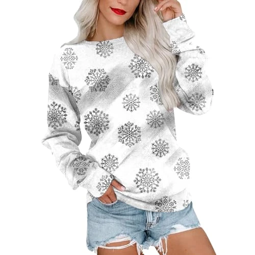 Autumn Clothes Women Ladies Polo Neck Jumpers Ladiess Tops Womens Oversized Sweatshirts UK Long Sleeve Knitted Sweater Womens Long Sleeve Tops UK Women's Pullover Sweaters(4-White,S)