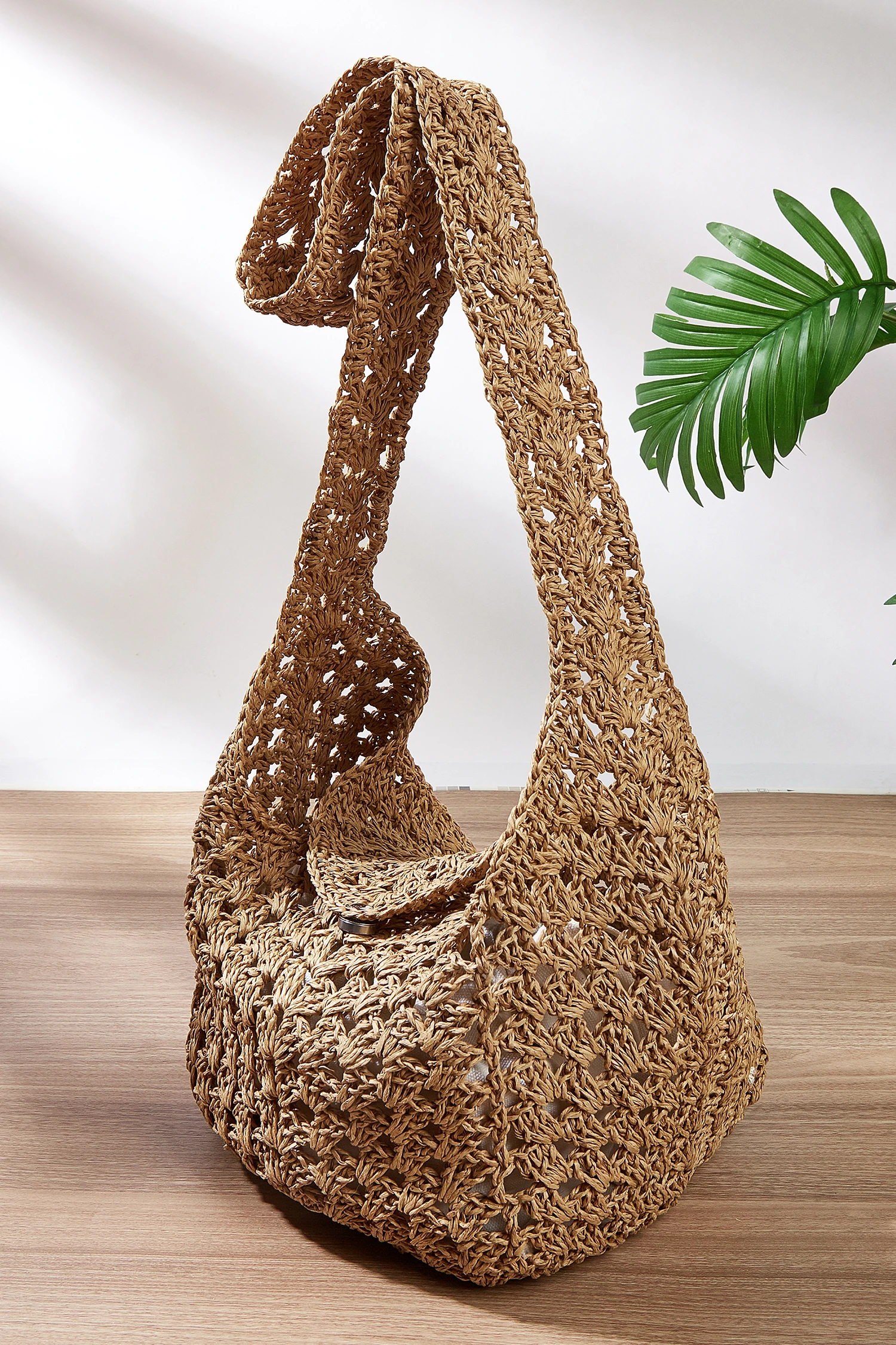 Autumn Ripple Brown Straw Bag - Neutral