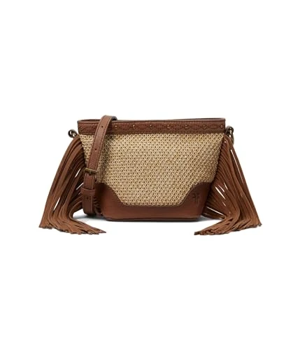 Ava Raffia Mini Bucket, Cognac, Cognac, One size