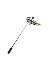 Aviator Steampunk Pilot Plane Lapel Stick Pin - Bird Angel Wing Suit Accessory - Cabin Crew Hat Pin Broach - Men Fashion Gift Scarf Clasp