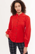 Aviv Baby Cord Long Sleeve Blouse - Red