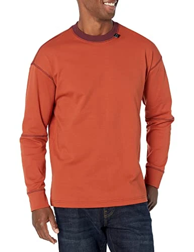 A｜X  Men's Contrast Stiching Crewneck Jumper Sweatshirt, Rooibos Tea, XXL