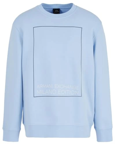 A｜X  Men's Milano Edition Pullover Crewneck Sweatshirt, Placid Blue, S