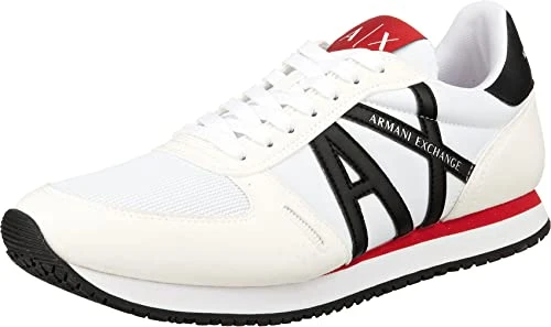 AX  Men's Rio Side Logo, Sneaker, Op. White + Black, 10 UK