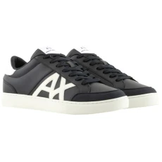 A|X Men's Suede Logo Low Top Court Sneaker, Deep Blue, 7 UK A|X Men's Suede Logo Low Top Court Sneaker, Deep Blue, 7 UK