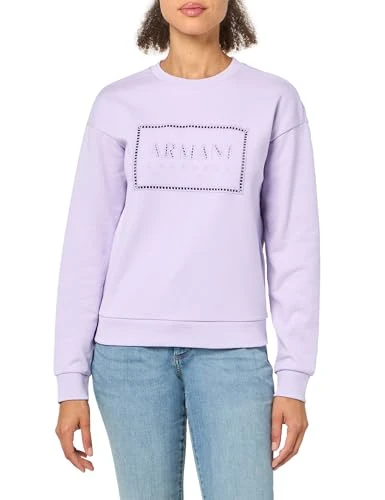 A｜X  Women's Embroidered Logo Crewneck Pullover Sweatshirt, Violet Sky, XS