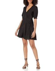 A｜X  Women's Fluid Viscose Wrap Dress, Black, 6