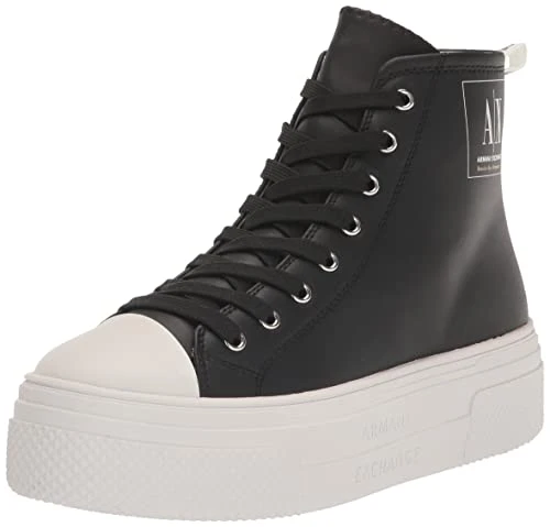 A｜X  Women's James Platform Basics by Armani Hightop Sneakers, Black, 4 UK