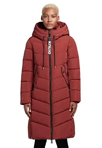 Ayleena Women's Quilted Jacket Long Winter Jacket Quilted Coat, red, XL