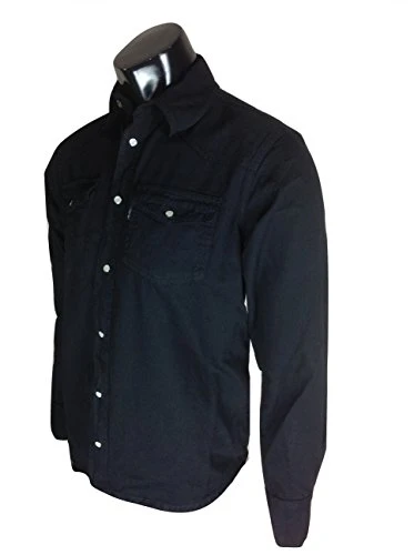 Aztec Mens Classic Long Sleeved Denim Shirts S-3XL Available in Black and Blue Stonewash Full Sleeve