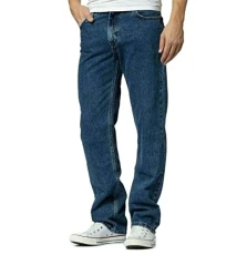 Aztec Mens Heavy Duty Jeans Regular Fit 100% Cotton 5 Pocket Jean with Zip Fly Color Black, Stone Wash Blue & Bleech Wash Waist 30''-40 '' Straight Leg Jeans