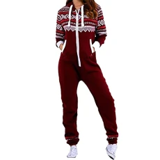 Aztec Print Jumpsuit For Women UK One Piece Womens Nightwear Women's Nightwear Wine 3XL