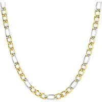 B-Yond Stainless Steel + Gold Figaro Chain Necklace