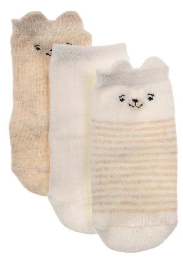 Baby 3pk Stone Bear Multipack Socks