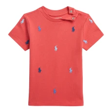 Baby Boy&prime; Coral Pony Print Cotton T hirt - Pink
