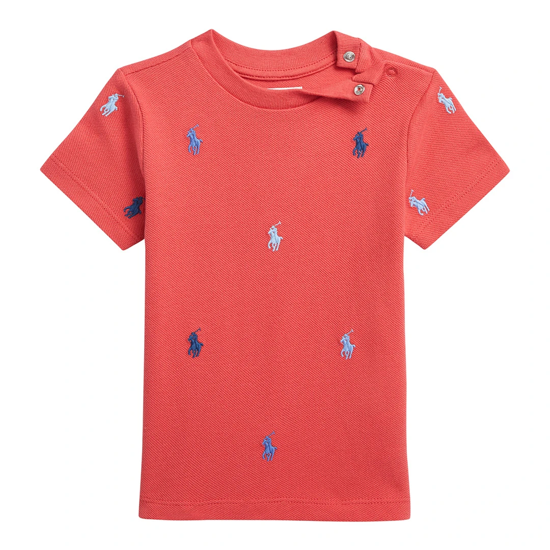 Baby Boy&prime; Coral Pony Print Cotton T hirt - Pink