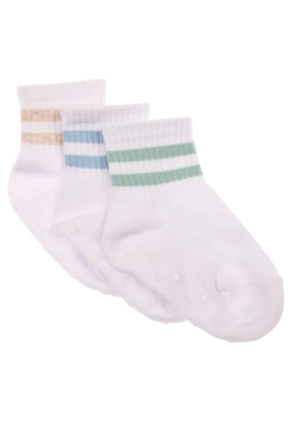 Baby Boys 3pk White Stripe Sports Socks