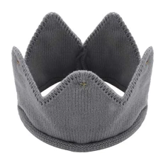 Baby Boys Girls Knitted Crown Hat Winter Warm Crochet Christmas Knit Beanie Hats Xmas Birthday Party Caps Photography Props #Grey One Size Baby Boys Girls Knitted Crown Hat Winter Warm Crochet Christmas Knit Beanie Hats Xmas Birthday Party Caps Photography Props #Grey One Size