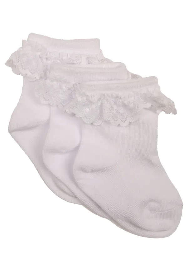 Baby Girl 3pk White Multipack Frill Socks