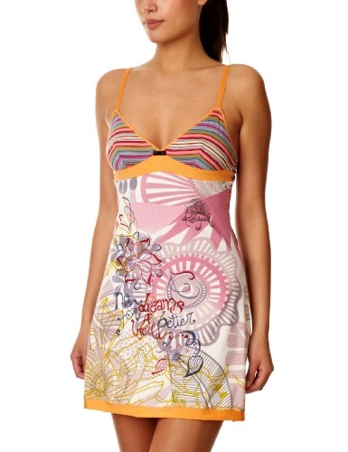 Babydoll Stripes Women's Nightdress Carmin 10