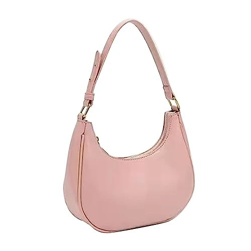 Bag Bag Shoulder Bag Small Handbag Women's Casual Fashion Plain Contrasting One Shoulder Versatile PU Dumpling Bun Bag Bags Women, pink, One Size