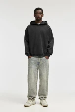 Baggy Jacquard Jeans edium blue