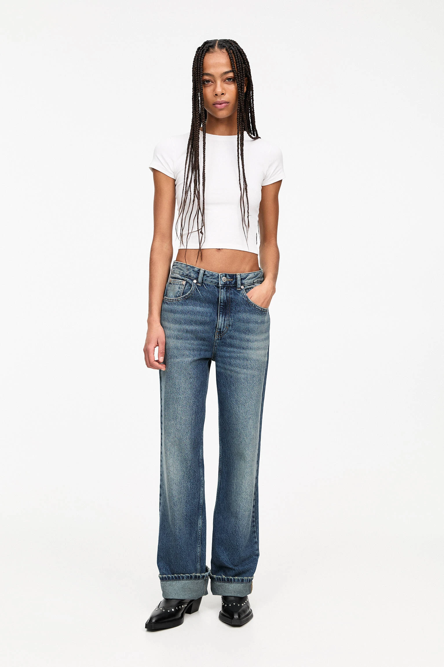 Baggy Jeans With Turn-Up Hems