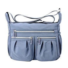 Bags For Women Multi Pocket Casual Crossbody Bag Shoulder Messenger Bag Handbag For Daily Use Travel Shoulder Bag Womens Handbags (A05-BU1,One Size)