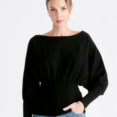 Balloon sleeve knitted top
