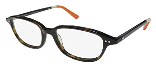 Bangladesh Classic 701 Mens/Womens Designer Full-Rim Shape Contemporary Hip Eyeglasses/Eye Glasses (48-18-135, Tortoise/Ivory/Orange)