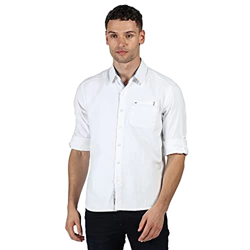 Banning Long Sleeve Shirts 100% Cotton with Chest Pocket Shirts Men