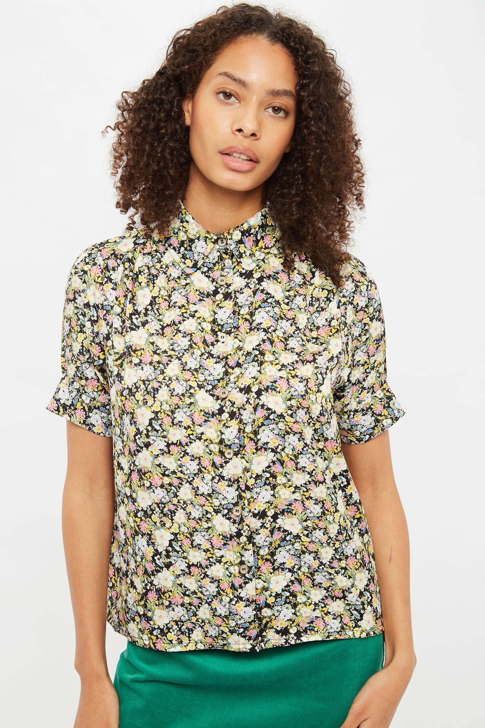 Barclay Petal Parade Print Short Sleeve Blouse - Multicolour