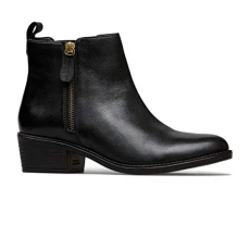 Barlow II Wide Fitting Womens Leather Ankle Boots (6 UK, Black Leather, numeric_6)