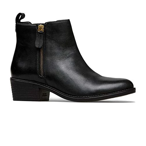 Barlow II Wide Fitting Womens Leather Ankle Boots (6 UK, Black Leather, numeric_6)
