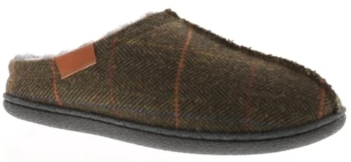 BARNEY Mens Mule Slippers Green