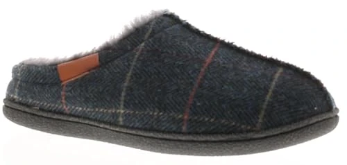 BARNEY Mens Mule Slippers Navy