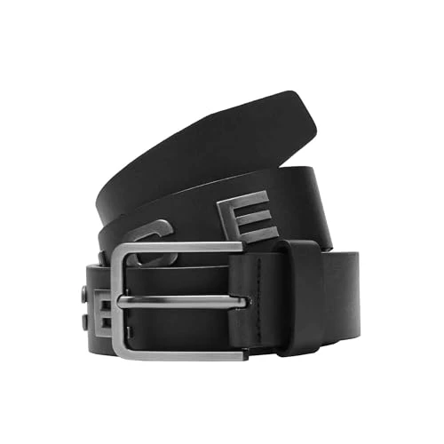 Baron 9699 Antique Metal Logo Leather Belt Large Black