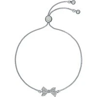 Barset Silver Crystal Baker Bow Bracelet - Silver