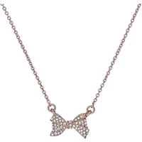 Barsie Rose Gold Crystal Baker Bow Necklace - 49cm