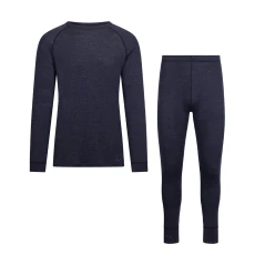 Base Layer Set Demian Merino Wool Navy Marl