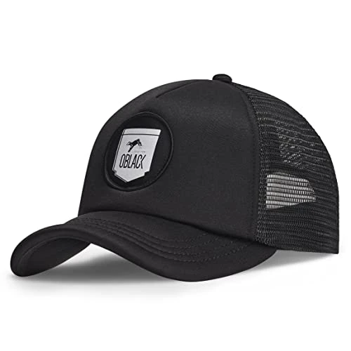 Baseball Cap Total Black with mesh Classic | Trucker Cap for Men and Women | Unisex Padded Baseball