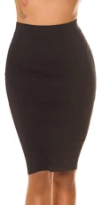 Basic Business High Waist Pencil Midi Skirt M Black
