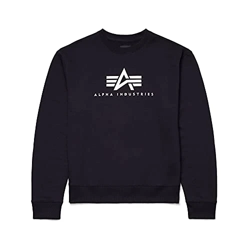 Basic Logo Crewneck Sweatshirt, Black, XS