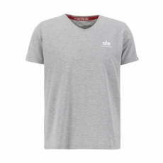 Basic V-Neck T Small Logo Men's T-Shirt, Grey Heather, L Basic V-Neck T Small Logo Men's T-Shirt, Grey Heather, L